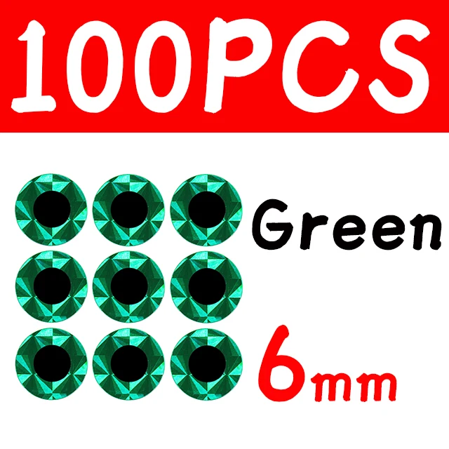 100pcs 6mm Green