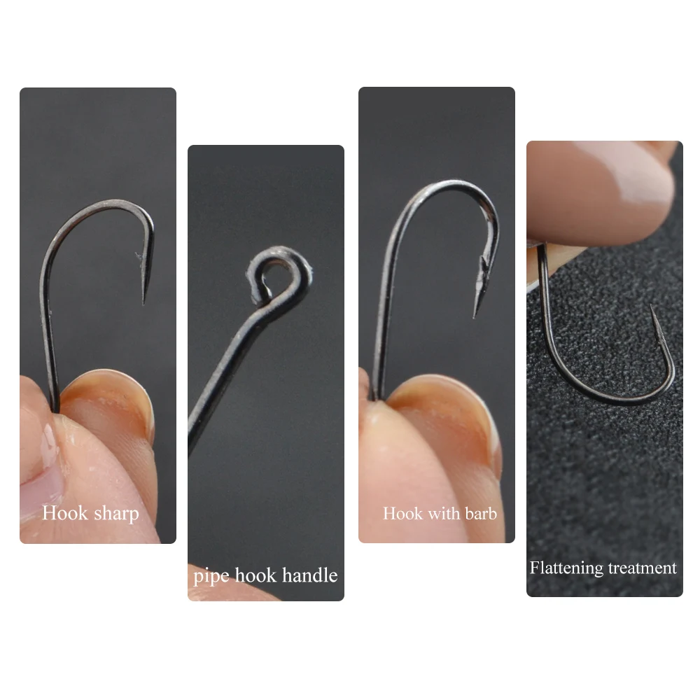 FTK-anzuelos de pesca de carpa con púas de acero inoxidable de alto carbono, paquete químicamente afilado, aparejos de pesca, 3-12 # - imagen 3