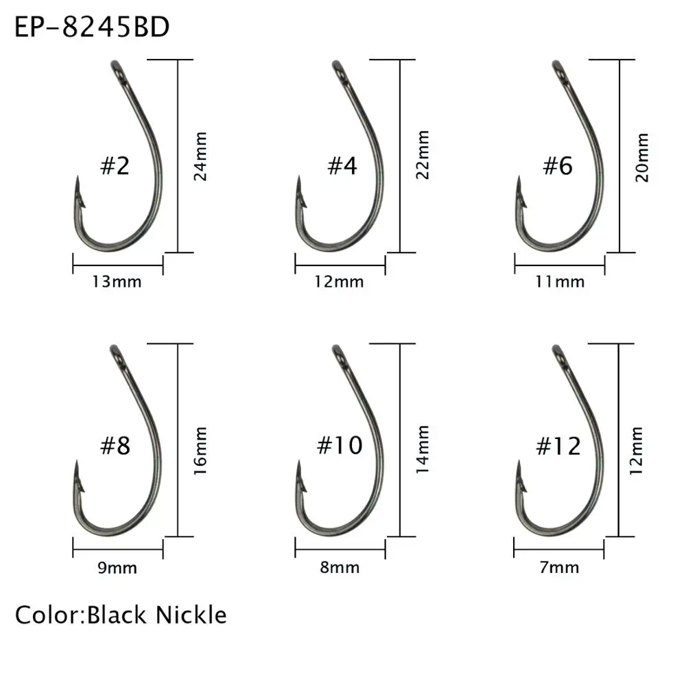 Eupheng-anzuelo de pesca de carpa, caña larga superfuerte, Ultra afilado, hueco ancho, curva, 100 piezas - imagen 2