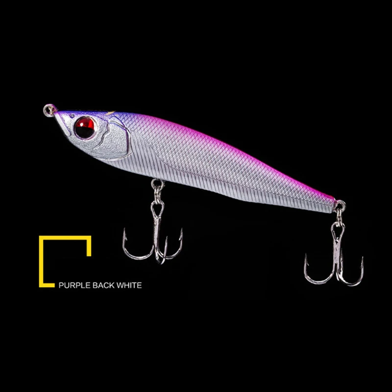 Señuelo de pesca blanca de espalda púrpura