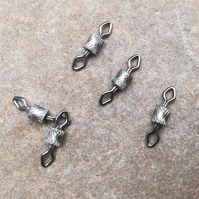 1000 unids/lote conector giratorio de cobre negro rodamiento de bolas Snap anillos sólidos señuelo rodante herramientas de Pesca accesorios de aparejos Pesca - imagen 2