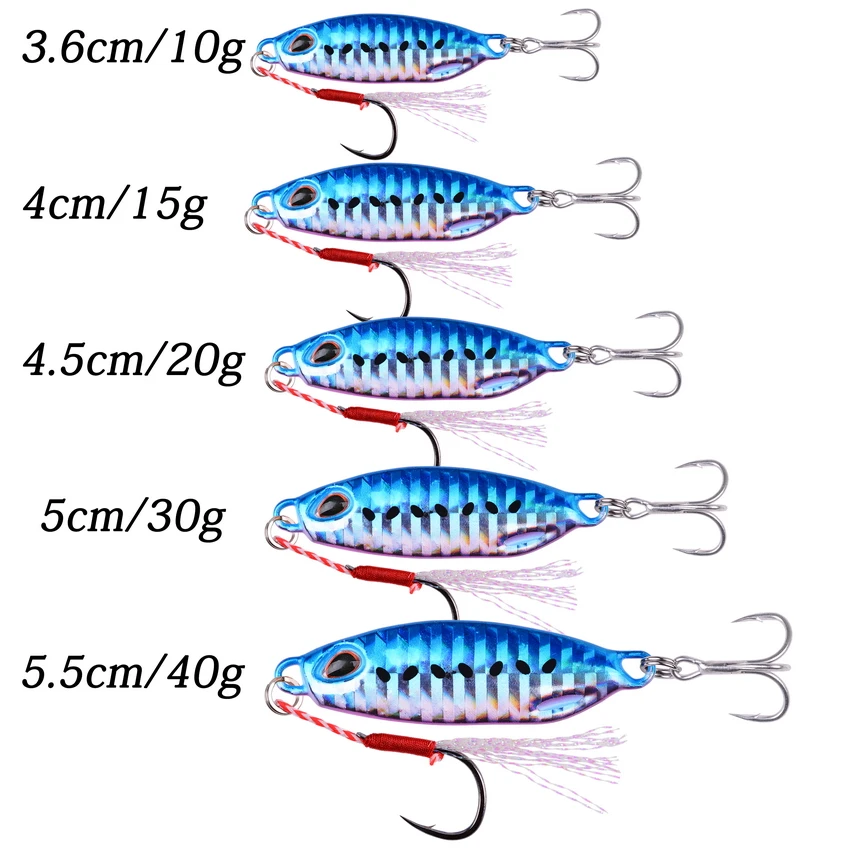 Señuelo de Pesca de plantilla, peso de 10g, 15g, 20g, 30g, 40g, señuelos de agua salada, plantilla de lubina de Metal fundido, Isca, Artificial, 1 ud. - imagen 3