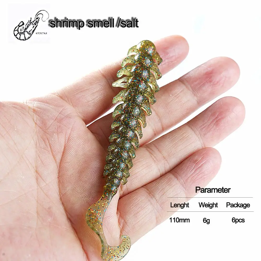 SUNMILE-señuelo de pesca suave, cebo Artificial de silicona, 110mm/6g, Leurre Souple Shad Wobbler - imagen 2