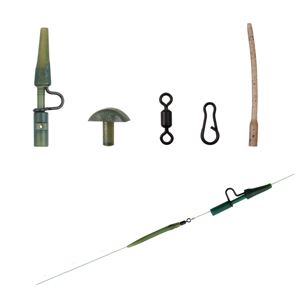 Kit de aparejos de pesca de carpa, 100 unids/caja que incluye mangas antienredos, giratorios, accesorios de Terminal de Clips de plomo de alta resistencia - imagen 3