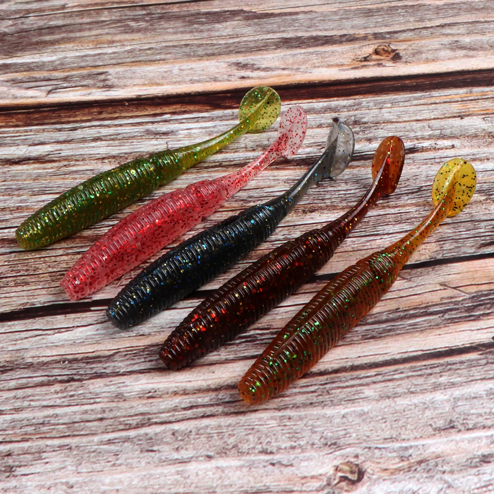 JOHNCOO 10 Uds señuelo de Pesca gusano suave señuelo Artificial 7cm 3g océano Rock señuelo lubina cebo de natación Pesca trucha Jig cebo suave - imagen 4