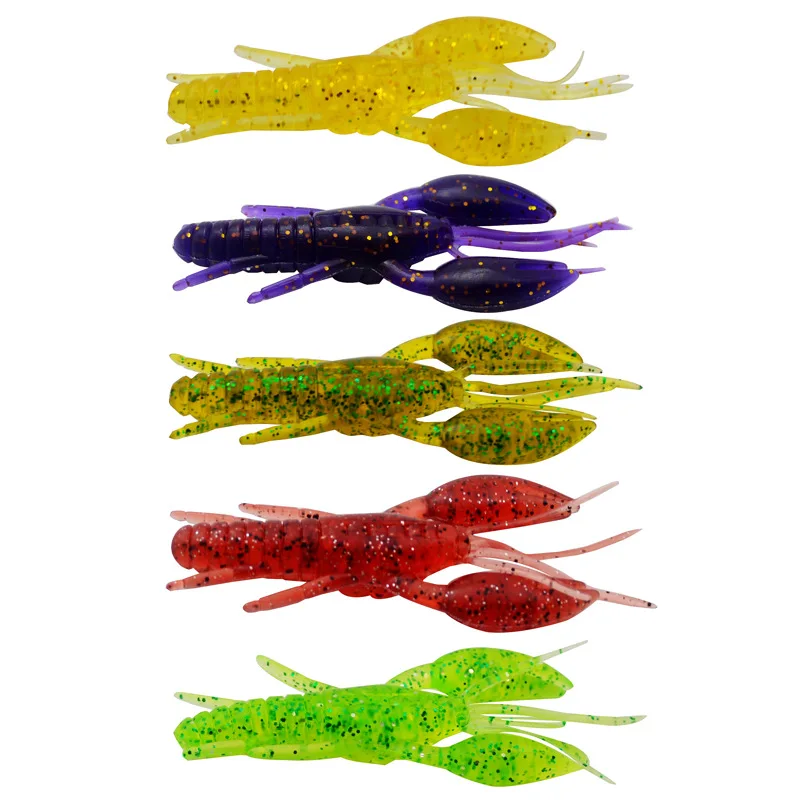 Señuelo de pesca, martillo Artificial, camarones, 8cm, 6g, cebo suave, gusano, larva, captura de lubina, lote de 5 piezas en oferta - imagen 3