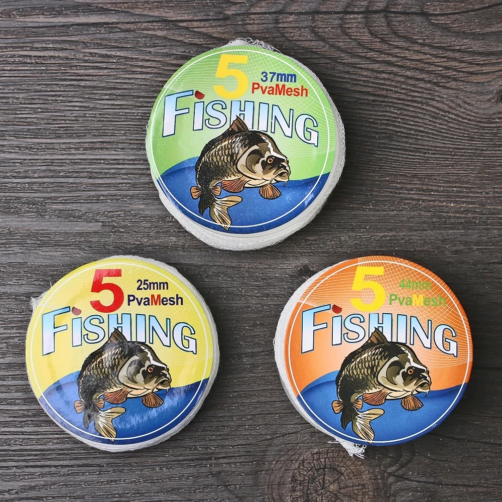 DoU 5M PVA diámetro 25/37/44mm malla disuelta en agua pesca malla soluble en agua bolsa de señuelo de pesca de carpa accesorios de pesca - imagen 3