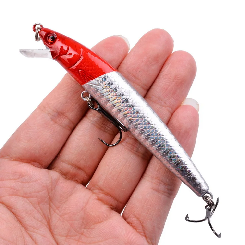 Señuelo de pesca de pececillos clásicos, Wobbler flotante, 95mm, 8,5g, cebos duros, ojos 3D, Isca, cebos artificiales, aparejos de Lucio de carpa