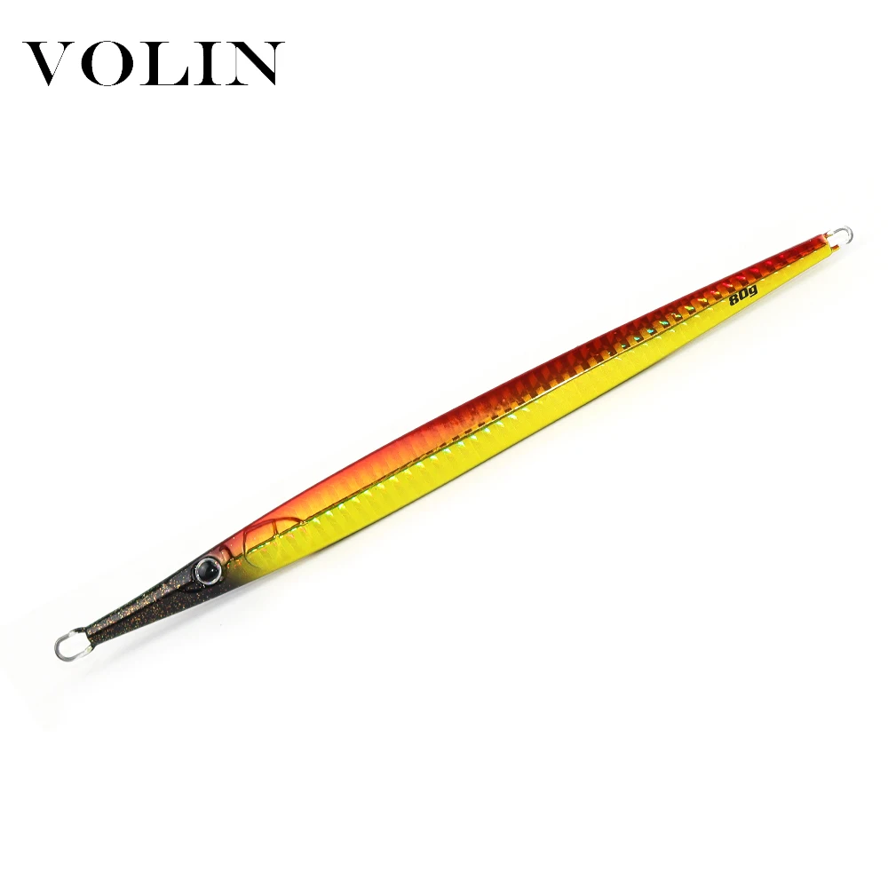 VOLIN llavero nuevo Metal rápido de pesca Jigging señuelo 80g de agua salada señuelo de Metal para pesca costa artificiales carnada de pesca caliente Sel - imagen 5