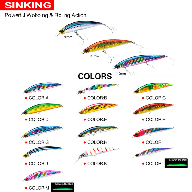 Señuelos de Pesca Minnow, peso de 16g, 70mm, cebo de arrastre Wobblers para perca, cebos de hundimiento Mino duro, señuelos artificiales Isca - imagen 2