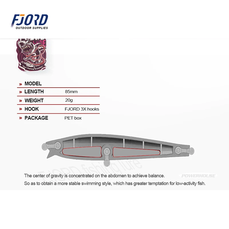 FJORD-señuelo Artificial para pesca subacuática, cebo Artificial de lubina para agua salada, para mar Tucuna, 85mm, 20g - imagen 4