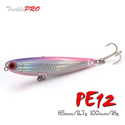 TacklePRO PE12 Señuelo Topwater Wobbler para agua salada acción