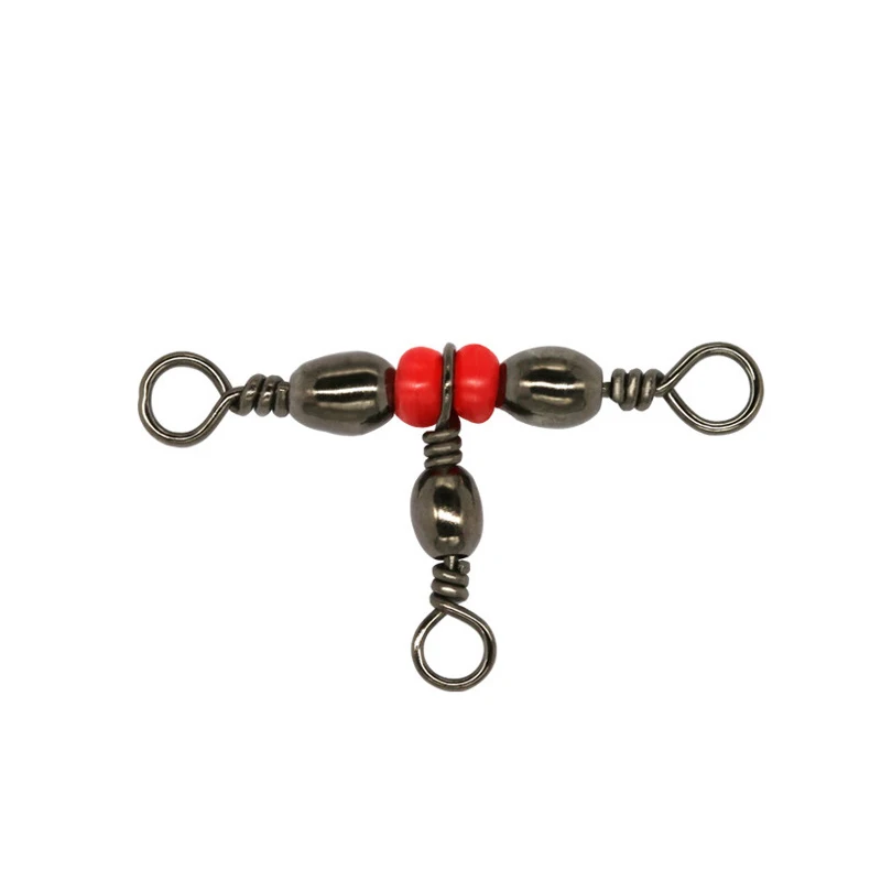 500 Uds accesorio de Pesca Snap 3 vías barril de latón anillo giratorio anzuelo señuelo línea conector cuentas carpa aparejos Pesca - imagen 2