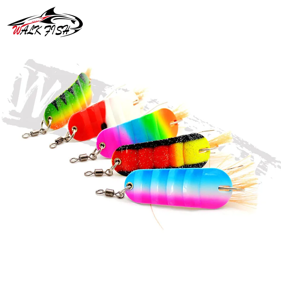 WALK FISH 1 Uds 21g nuevo señuelo de pesca en hielo con forma de pez de invierno Mini 6,2 cm suministros de cabeza de cebo aparejos de pesca anzuelo Jigging plomo Metal - imagen 3
