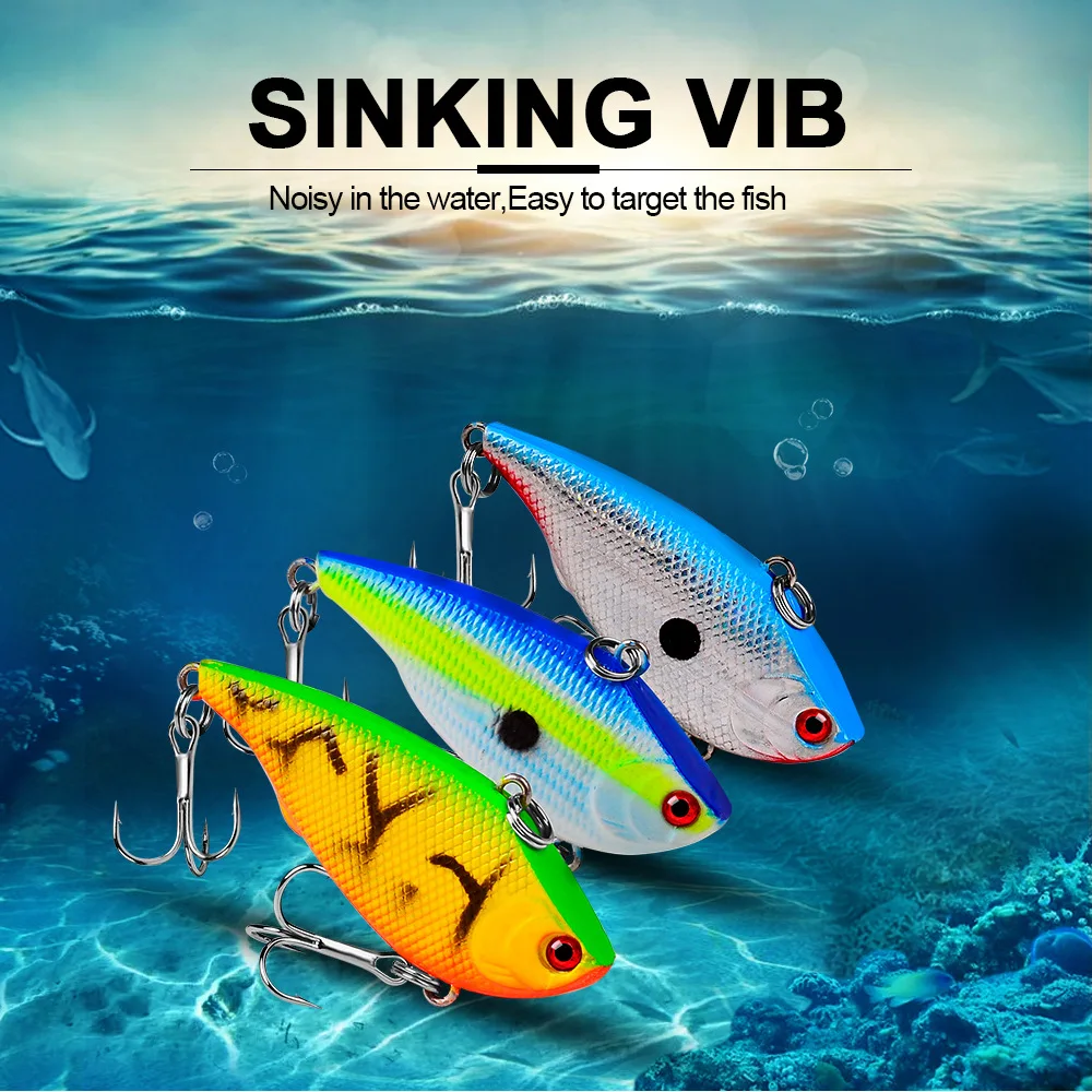 Señuelo de Pesca con vibración VIB, cebo duro de plástico que se hunde, 5,5 cm, 7,5g, Wobbler Crankbait, aparejos de Pesca de lubina a rayas, 1 unidad - imagen 3