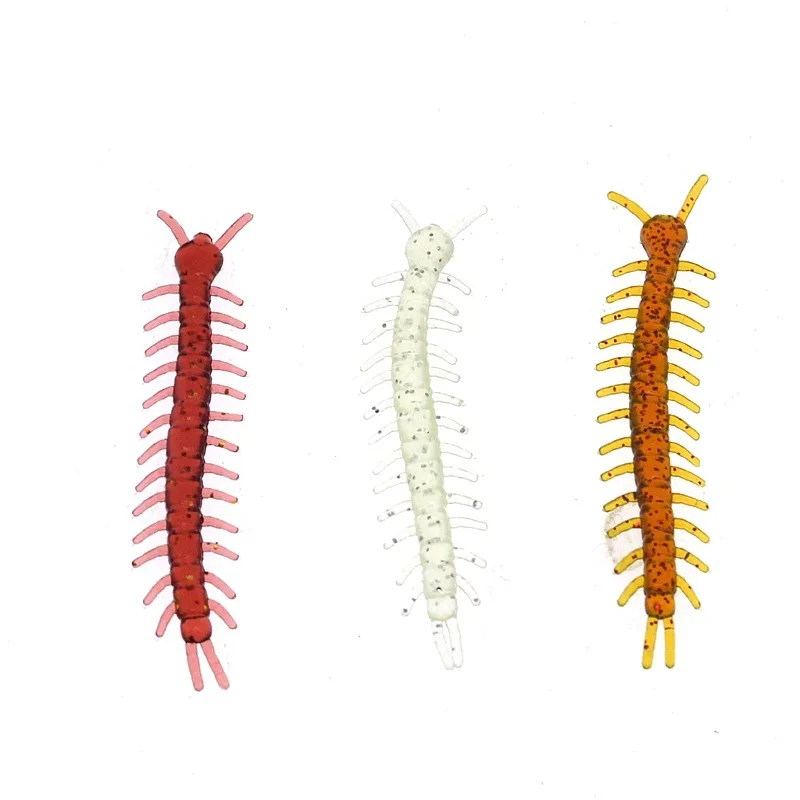 Señuelo blando de pesca, simulación de ciempiés, arena, gusano de seda, señuelos artificiales, lote de 15 piezas, 5cm/0,5g, señuelos pequeños - imagen 5