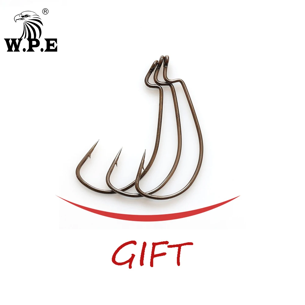 W.P.E-señuelo suave para pesca, cebo de silicona para nadar, Crankbait, Jig Head, Wobblers, 100cm, 5 unids/lote por paquete - imagen 2