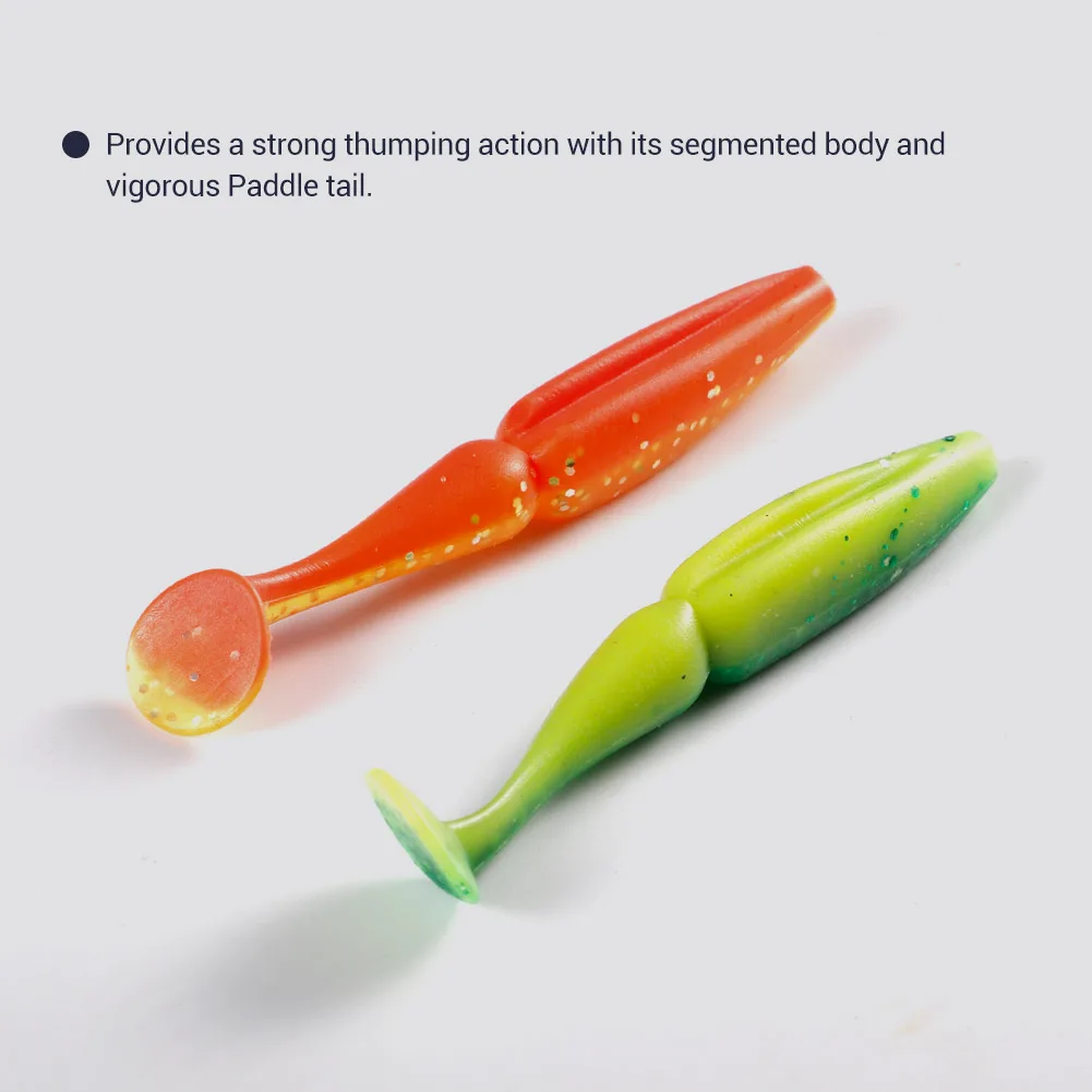 NOEBY Shad-señuelos blandos, 8cm, 3,5g, Wobblers, pececillo de silicona, cebo Artificial suave, cola en T, Swimbait para aparejos de pesca de lubina - imagen 5