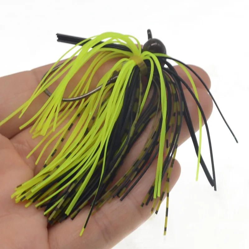 Señuelo de pesca, plantillas de goma, Buzzbait, fondo libre, alambre colgante, anzuelo con cabeza de plantilla, 7g, 10g, señuelo Artificial, 1 pieza en oferta - imagen 4