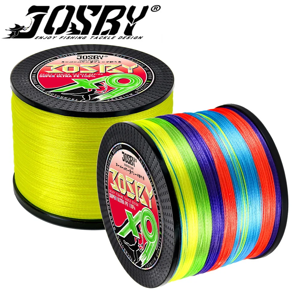 JOSBY-línea de pesca trenzada de alta resistencia, 9 hebras, superstrong1000m, 500M, 300M, 100M, X9 PE, pesca en el mar - imagen 2