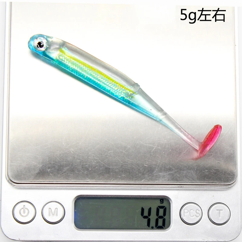 Señuelo de pesca Jigging Wobblers, 9cm, 7cm, 2g, 5g, sábalo, t-tail, cebo suave, señuelos de silicona artificial, Lucio, aparejos de pesca, 5 unidades por lote - imagen 5