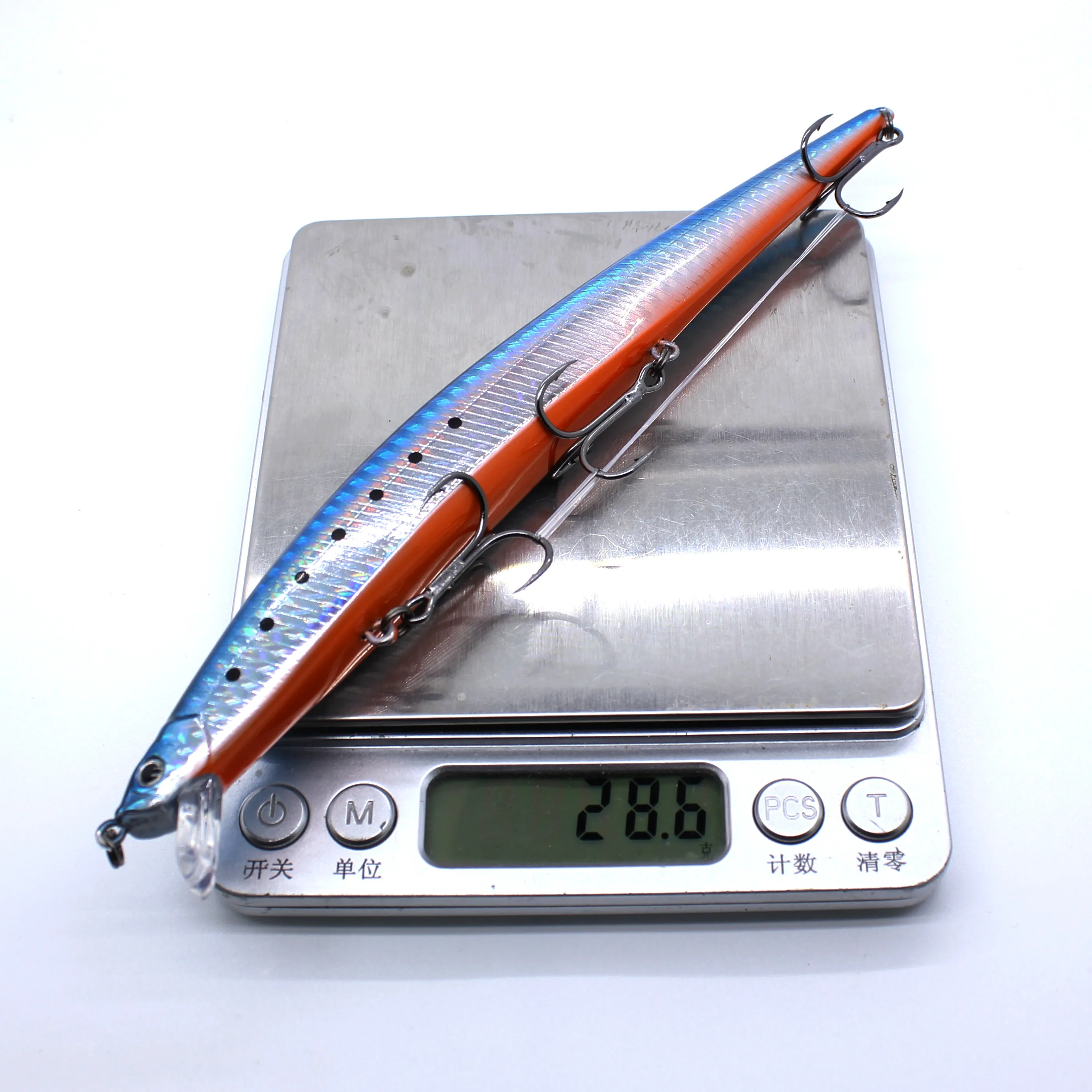 AOCLU-Señuelo de pesca de cebo duro de fundición larga, Jerkbait Wobblers Big Minnow Tackle, sistema de transferencia de peso, 17,5 cm, 28,6g de profundidad 0,5 M