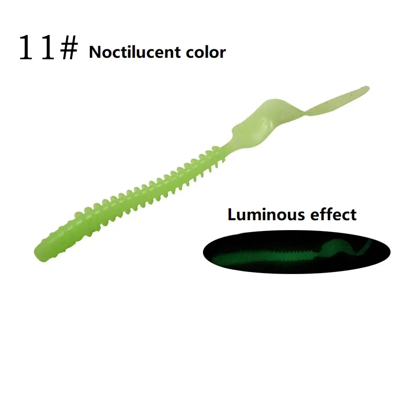 Cebos anzuelos de cola larga de 122mm/2,6g, cebo Artificial de silicona suave, aparejos de pesca, 5 unids/lote - imagen 5