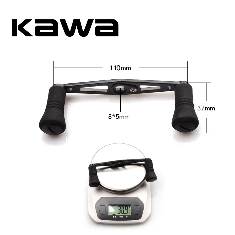 Kawa-mango de carrete de pesca, balancín de aleación de aluminio con perilla Eva, manijas dobles, tamaño del agujero 8x5mm para accesorio de carrete de Baitcasting - imagen 2