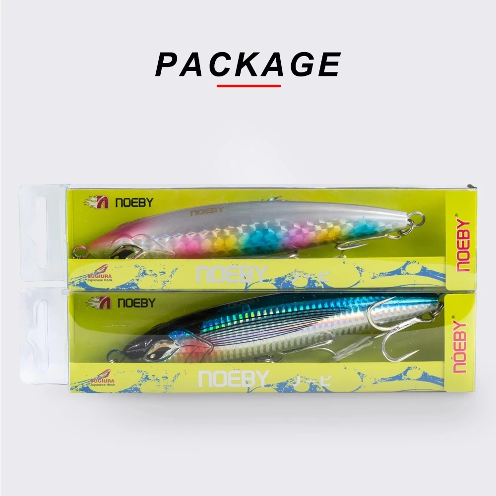 Noeby 2 uds señuelo de Pesca de mar 160mm/58g 190mm/86g Stickbait cebo de lápiz de agua superior GT Popper Fshing Pesca de agua salada Wobbler - imagen 5