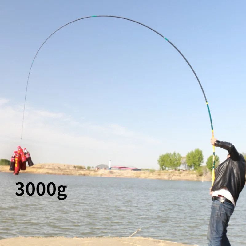 Caña de pescar telescópica de fibra de carbono, palos giratorios de mano, superduro, azul, esturión, Wedkarstwo, Olta, 3,6 m-10m - imagen 5