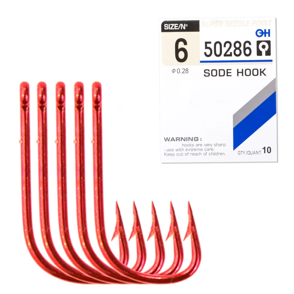 FISH KING-anzuelos de pesca de carpa de acero al carbono con púas anilladas, anzuelo individual con ojo para pesca de carpa, 50 piezas - imagen 2