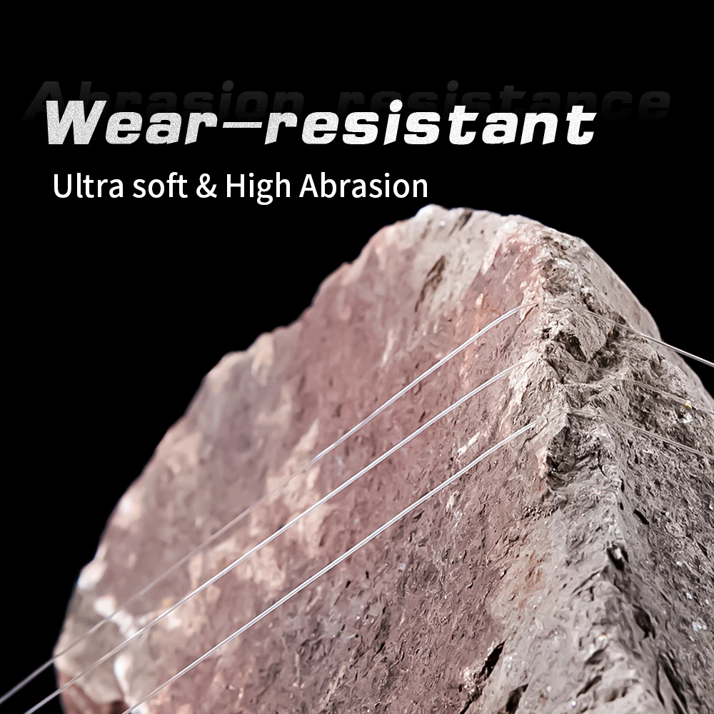 SOLOKING-Hilo de pesca de fluorocarbono 100% puro, monofilamento de 50m, 100m, 3-35lb, hilo líder de pesca fuerte para agua dulce y salada - imagen 5