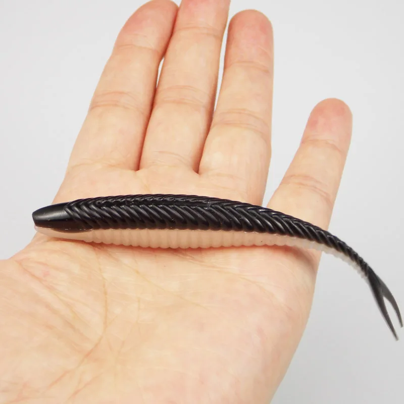 ESFISHING-cebo de silicona suave, armadura de sábalo, cola de horquilla de 125mm, olor a pez, pececillo, Isca, Señuelos de Pesca artificiales de mar