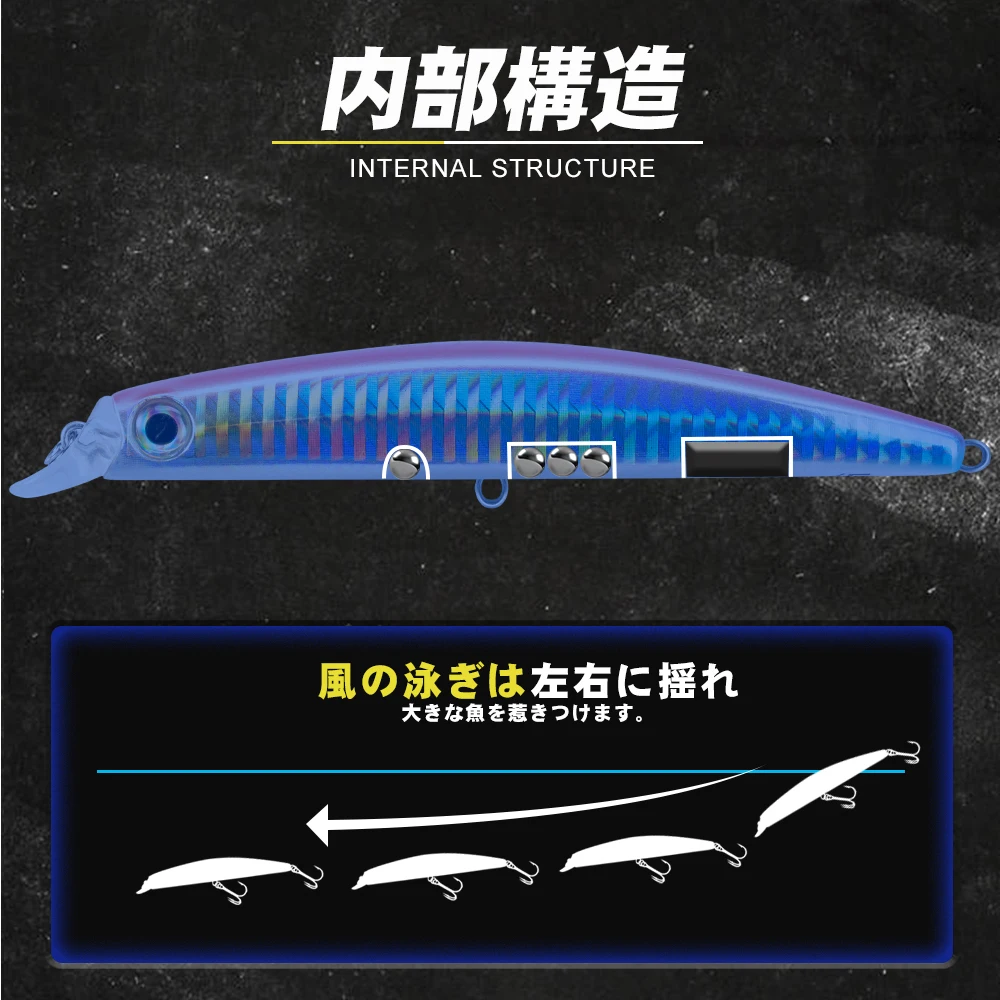 Señuelo de Pesca de agua superior D1, 135mm, 20g, cebo Artificial duro, Jerkbait, láser flotante, Pesca de fundición larga, agua salada para lubina y Lucio - imagen 4