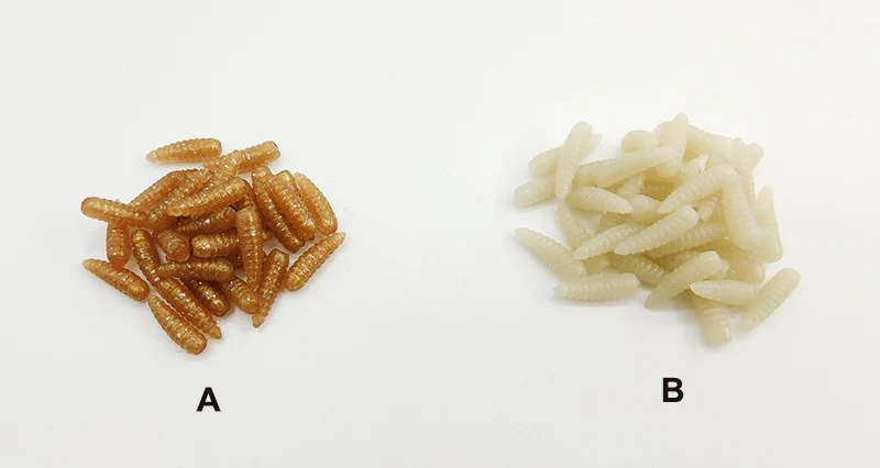 KESFISHING 100 Uds 0,5 "MAGGOT señuelos artificiales de silicona suave pan cebo de gusano aparejos de pesca en hielo trucha olor a pescado - imagen 5