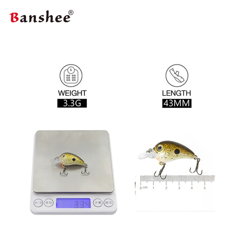 Banshee 5 uds Mini Wobblers por Pike Crankbaits conjunto de Señuelos de Pesca se hunde Crankbait para pesca cebos duro Artificial 43mm 3,3g señuelos de pesca señuelos de pesca mar señuelos pesca señuelo pesca crankbait - imagen 5
