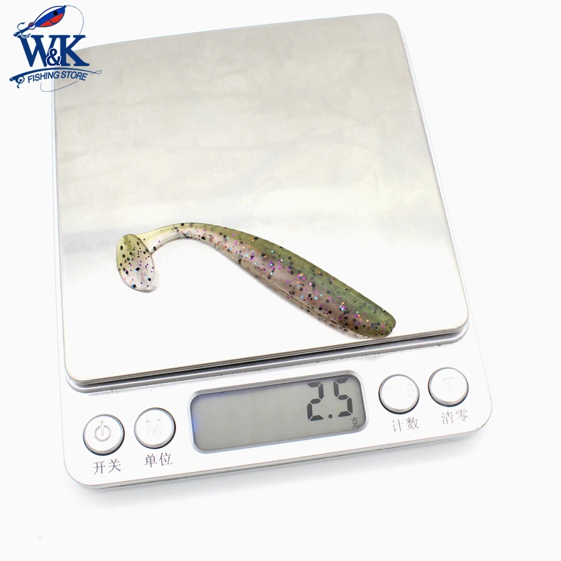 WK-Señuelos de Pesca suaves, 12 piezas, 3 pulgadas, Mini paleta de cola de sábalo para perca, pez gato, Bluegill, Rockfish, cebo suave, Easy Shinner - imagen 5