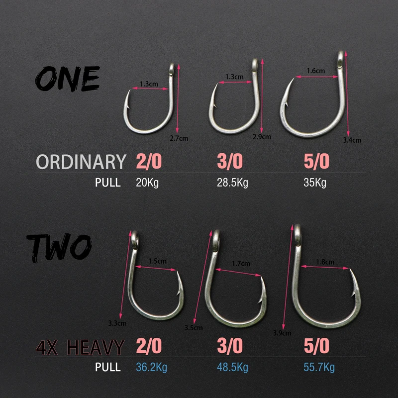 Anzuelo de pesca en el mar, aparejos de plantilla de agua de mar con púas circulares, anzuelos duraderos, accesorios del océano para carpa, tamaño 2/0, 3/0, 5/0 - imagen 4