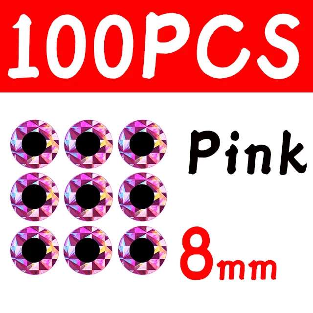 100pcs 8mm Pink
