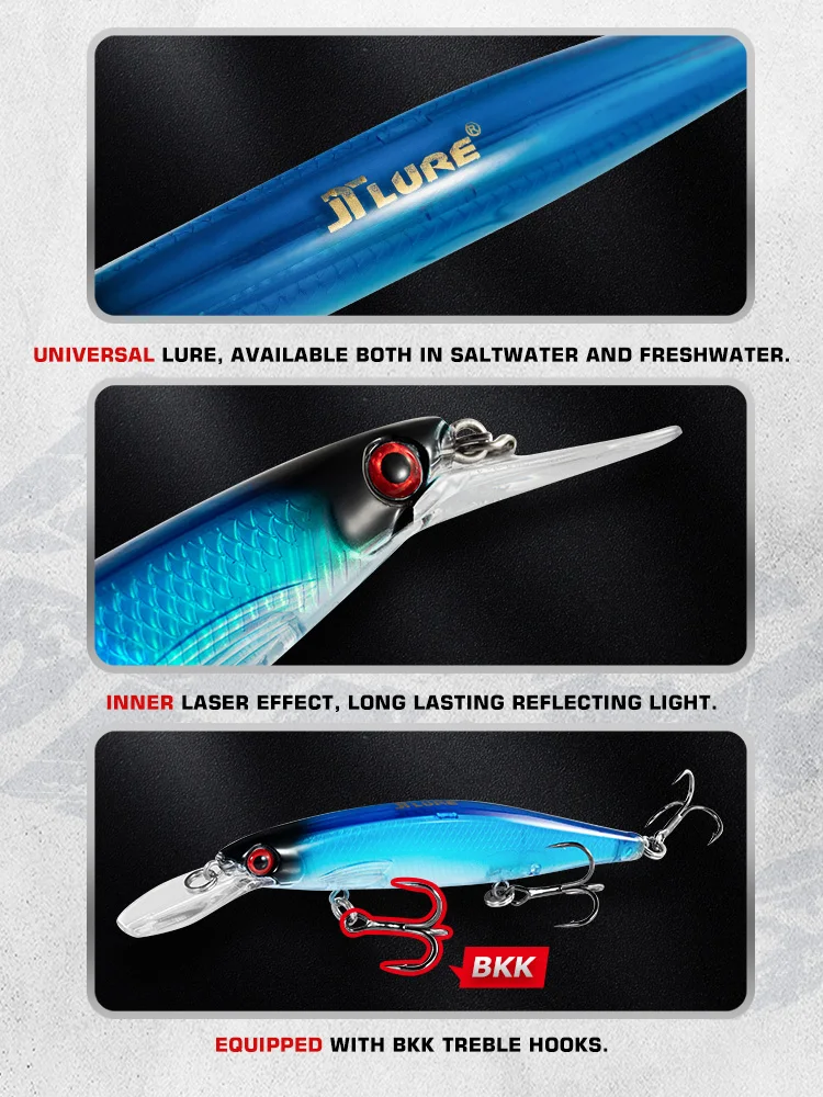 Señuelos de pececillos de Pesca flotante, 125mm, 12,5g, para Lucio, Wobbler, Swimbait, Jerkbait, JT9286 - imagen 4