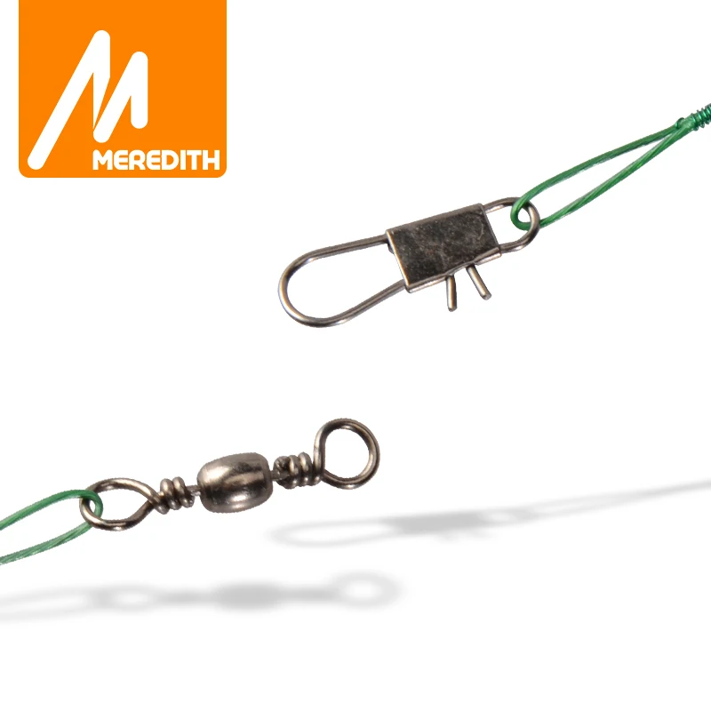 Línea de pesca de acero antimordida MEREDITH, líder de alambre de acero de 15cm-30cm con accesorio de pesca giratorio, correa de núcleo de plomo, alambre de pesca - imagen 2