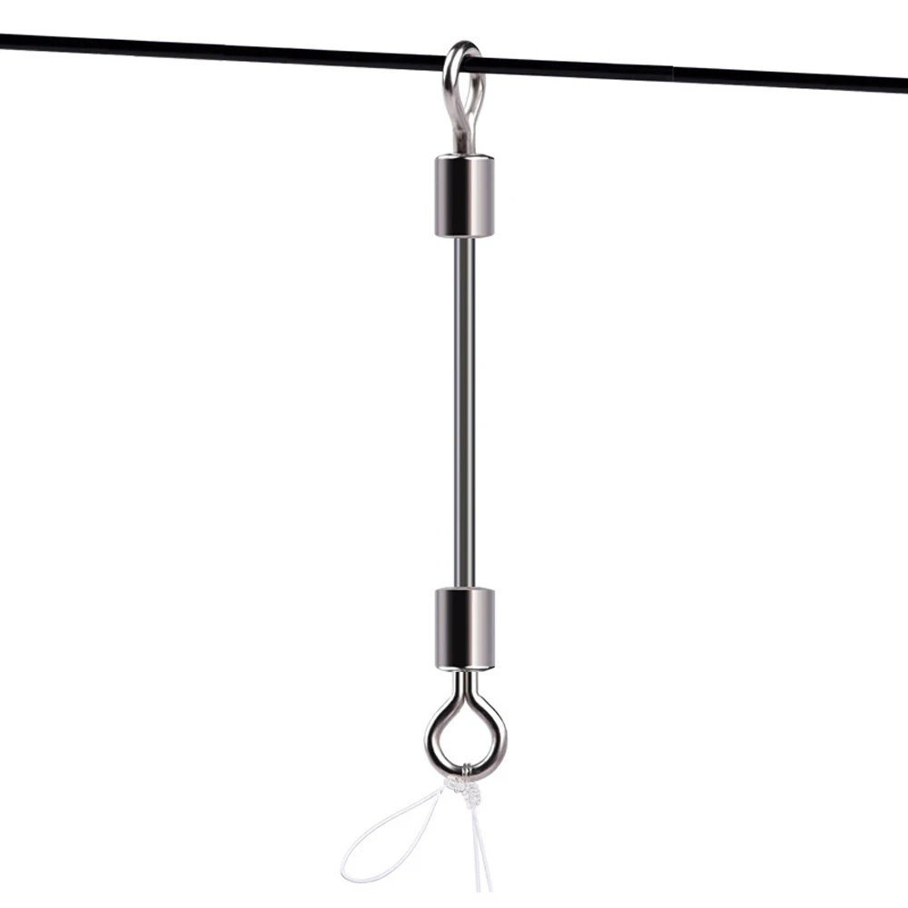Conector de pesca giratorio largo, rodamiento de bolas, anillos sólidos, gancho de acero giratorio, accesorios de gancho de pesca de barco de mar, 50 Uds. - imagen 3