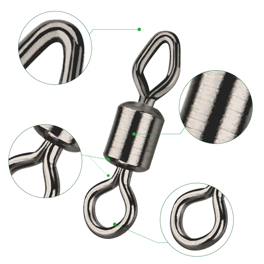 DNDYUJU-eslabones de pesca de acero inoxidable, accesorio giratorio redondo y de diamante, Conector de anillo sólido, 200 piezas - imagen 3