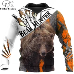 Oso caza Camo 3D completamente estampado hombres sudaderas con capucha sudadera Unisex ropa de calle jersey con cremallera chaqueta Casual chándales KJ0209