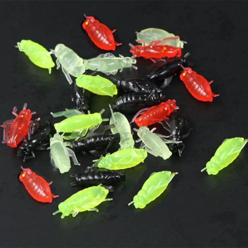 Señuelo de pesca de Stream, cebo blando, estanque de depósito, hierba negra, carpa Chub, cebos artificiales para pececillos, cebos para gusanos e insectos, 10 piezas - imagen 2