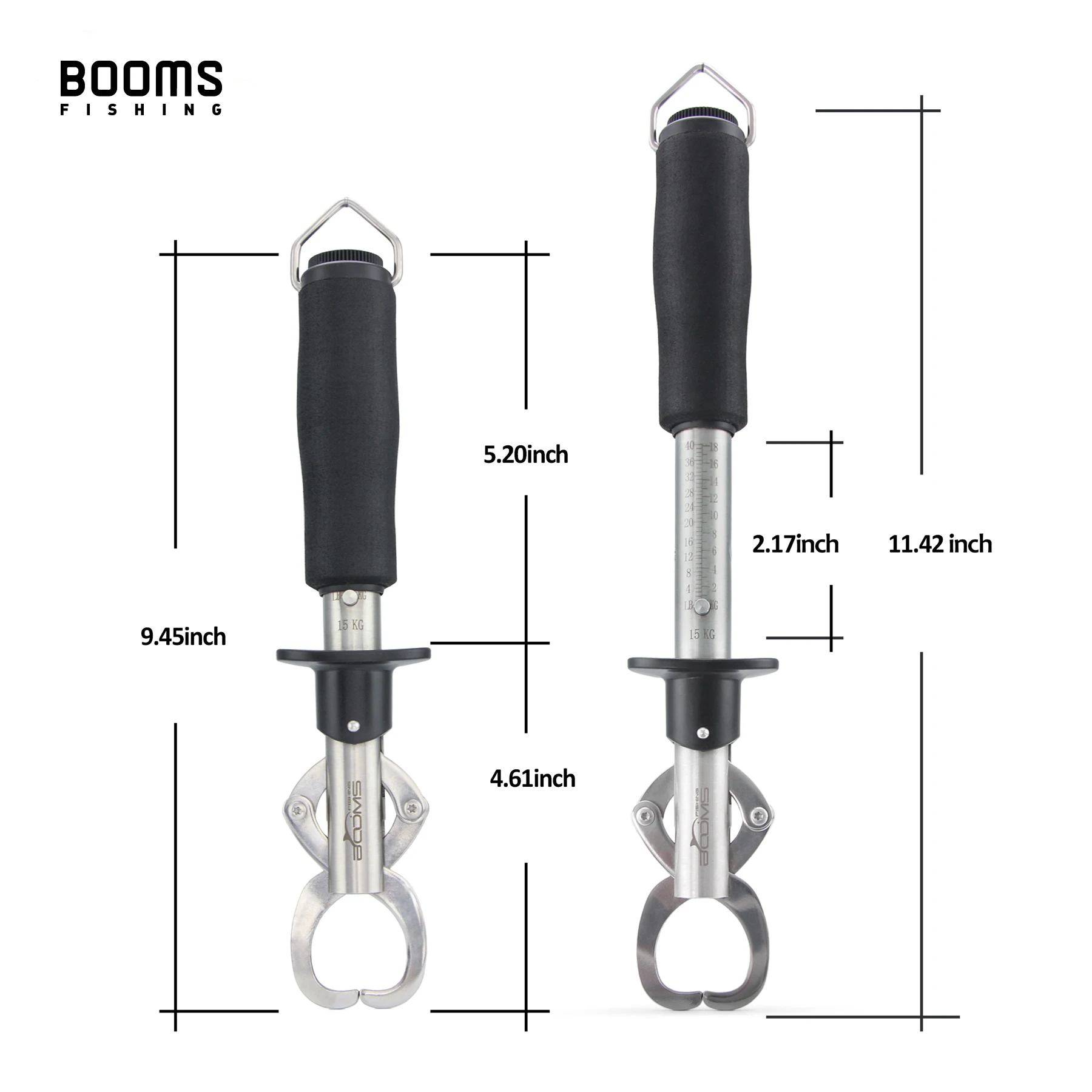 Booms Fishing G01 Pinza para peces Agarre y sujetar peces con agarre apretado Modelo más grande Herramientas de pesca a escala incorporada - imagen 3