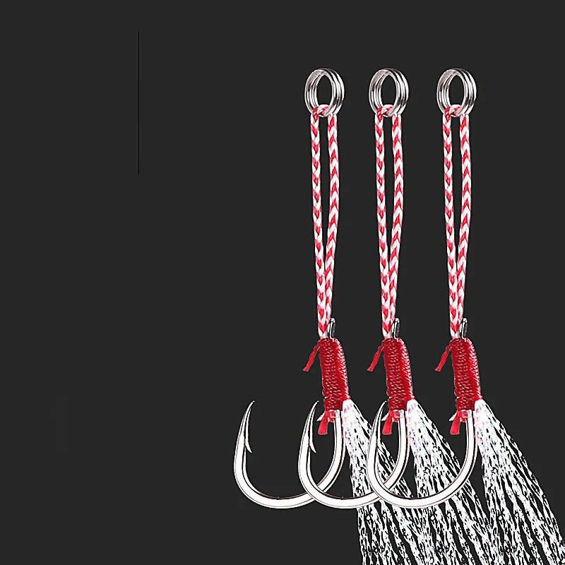 Pesca de un solo anzuelo Jigbait señuelo atar plantillas de plumas señuelos artificiales tamaño número 10-17 ganchos lote 8 piezas venta - imagen 4