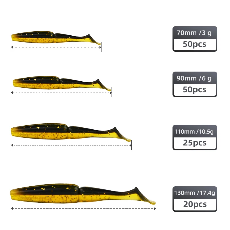 Crazy Shiner-SEÑUELOS DE PESCA DE 7cm, 9cm, 11cm y 13cm, señuelo suave de Jigging, Wobbler grande Isca Artificial, trucha, lucio y lubina - imagen 5