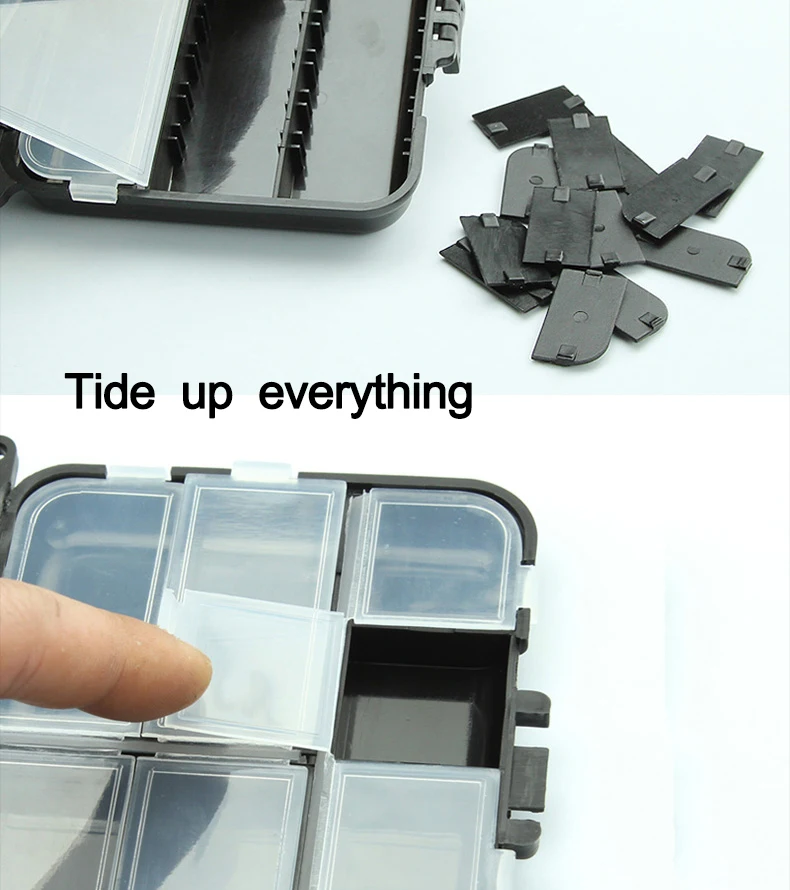 ESFISHING-Mini cajas de aparejos de pesca, estuche de almacenamiento de anzuelos, compartimentos, soporte de almacenamiento de plástico, accesorios de pesca - imagen 4