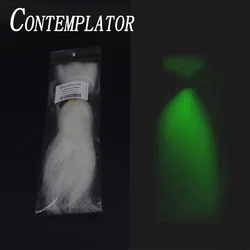 Streamer luminiscente de fibra larga, 2 bolsas de atado de moscas, cuerpo de mosca brillante en la oscuridad, materiales sintéticos de agua salada, trucha de pesca
